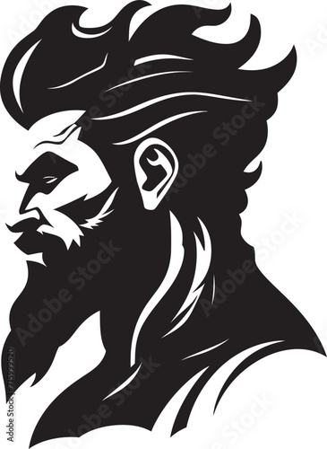 Sea Sovereignty Poseidons Emblematic Black Logo in Vector Trident Triumph Poseidons Regal Icon in Elegant Black