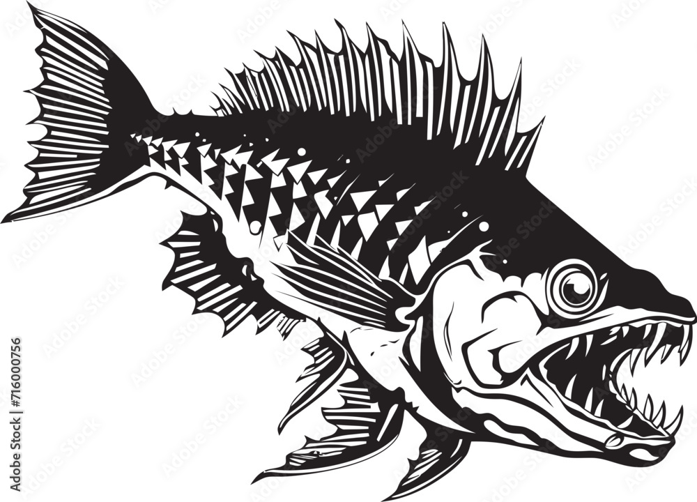 Menacing Marrow Mark Vector Black Logo of Predator Fish Skeleton Vicious Vertebrate Elegant Black Icon Design for Predator Fish Skeleton Menacing Marrow Mark Vector Black Logo of Predator Fish Skeleton Vicious Vertebrate Elegant Black Icon Design for Predator Fish Skeleton
