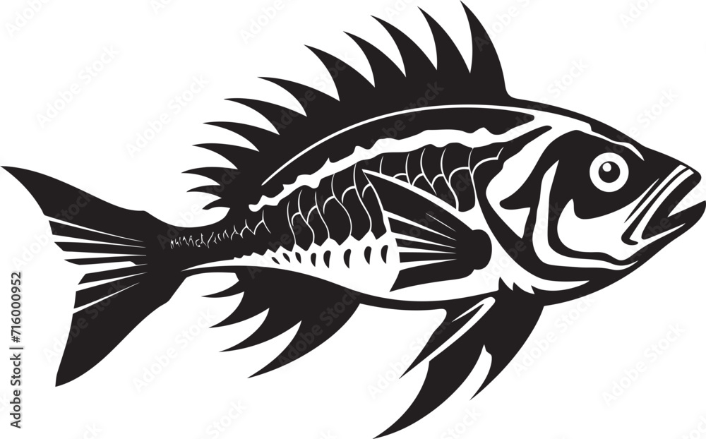 Eerie Exoskeleton Black Iconic Predator Fish Skeleton Vector Design Bone chilling Presence Predator Fish Skeleton Logo in Elegant Black Eerie Exoskeleton Black Iconic Predator Fish Skeleton Vector Design Bone chilling Presence Predator Fish Skeleton Logo in Elegant Black