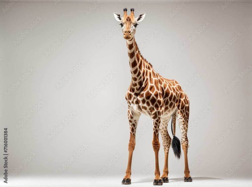 Obraz premium Giraffe on a White Canvas