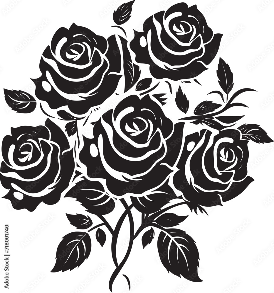 Opulent Noir Black Icon Design for Vector Rose Bouquet Emblem Melancholic Guardian Black Vector Icon Design for Sad Knight Soldier Logo Opulent Noir Black Icon Design for Vector Rose Bouquet Emblem Melancholic Guardian Black Vector Icon Design for Sad Knight Soldier Logo