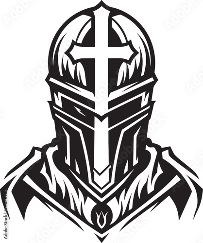 Tearful Tribute Elegant Black Design for Vector Sad Knight Soldier Lamenting Legionnaire Black Icon Design for Vector Sad Knight Soldier