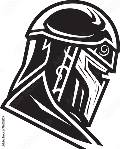 Lamenting Legionnaire Black Icon Design for Vector Sad Knight Soldier Brooding Guardian Elegant Vector Sad Knight Soldier Logo in Black