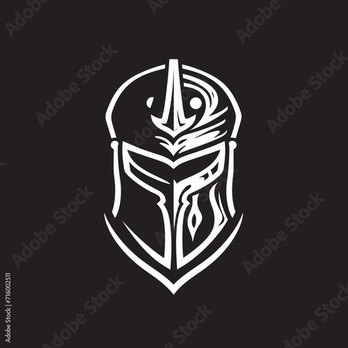 Lamenting Legionnaire Black Icon Design for Vector Sad Knight Soldier Brooding Guardian Elegant Vector Sad Knight Soldier Logo in Black
