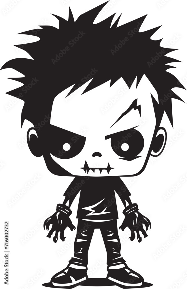 Menacing Tiny Terrors Black Icon Design for Vector Scary Zombie Kid Chilling Child Horrors Vector Black Zombie Kid Logo Design Menacing Tiny Terrors Black Icon Design for Vector Scary Zombie Kid Chilling Child Horrors Vector Black Zombie Kid Logo Design