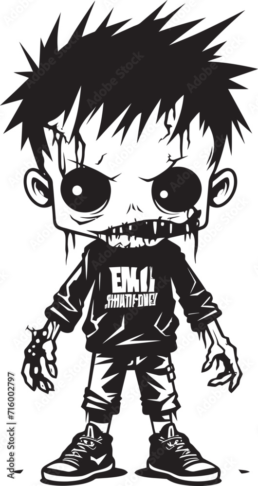 Chilling Children Iconic Black Vector Zombie Kid Emblem Little Nightmares Vector Black Icon Design for Scary Zombie Kid Chilling Children Iconic Black Vector Zombie Kid Emblem Little Nightmares Vector Black Icon Design for Scary Zombie Kid