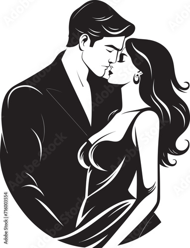 Intoxicating Intimacy Elegant Vector Design of Black Seductive Couple Bewitching Bond Black Icon Design for Vector Seductive Couple