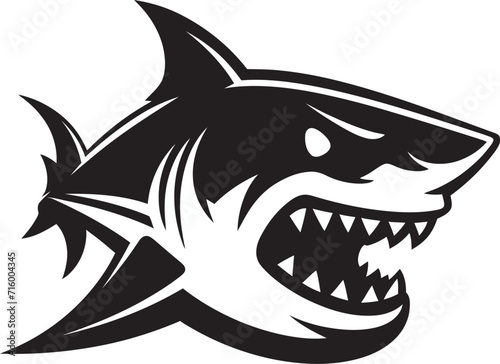 Sleek Predator Elegant Black Shark Logo in Vector Underwater Power Vector Black Icon Design for Shark Emblem