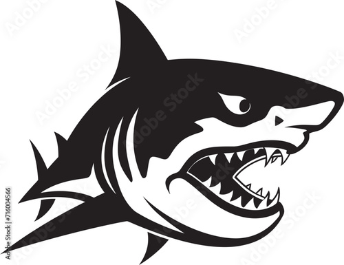 Underwater Dominance Black Iconic Shark Logo in Vector Predators Presence Vector Black Shark Emblem Design