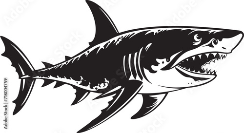Ocean Guardian Vector Black Icon Design for Shark Logo Sleek Predator Elegant Black Shark Logo in Vector