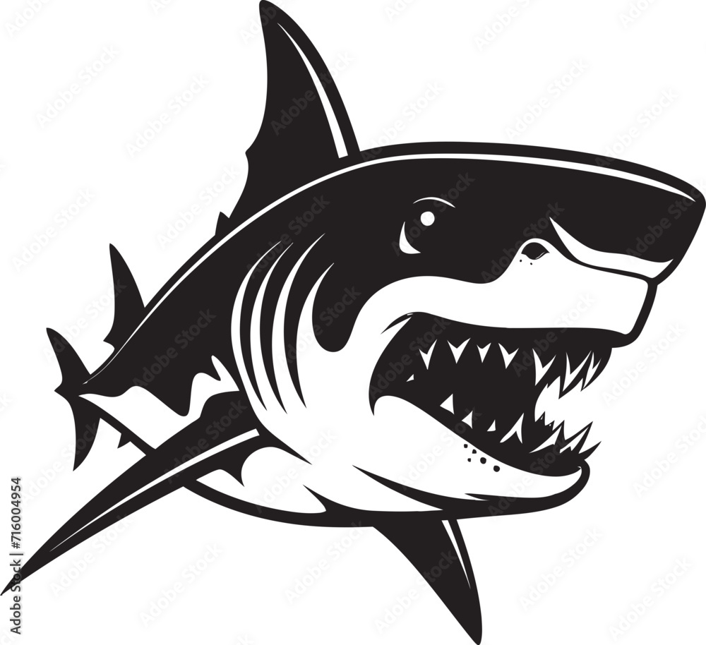 Fierce Fin Vector Black Icon Design for Elegant Shark Logo Underwater Guardian Elegant Black Shark Logo in Vector Fierce Fin Vector Black Icon Design for Elegant Shark Logo Underwater Guardian Elegant Black Shark Logo in Vector