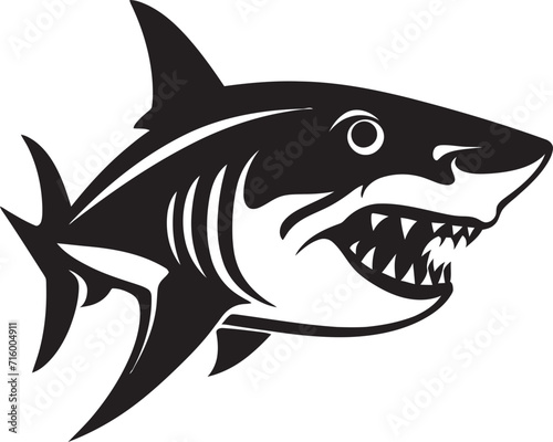 Oceanic Vigilance Vector Black Shark Emblem Design Silent Hunter Black Icon Design for Elegant Shark Logo in Vector