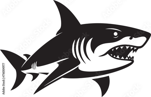 Oceanic Sovereignty Vector Black Icon Design for Sleek Shark Silent Sea Power Black Iconic Shark Logo in Elegant Vector