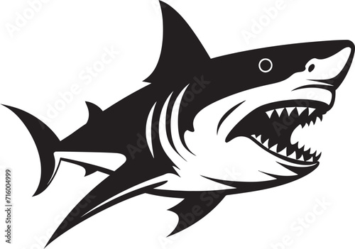 Sleek Swimmer Vector Black Icon Design for Majestic Shark Elegant Aquatic Apex Black Iconic Shark Logo in Vector