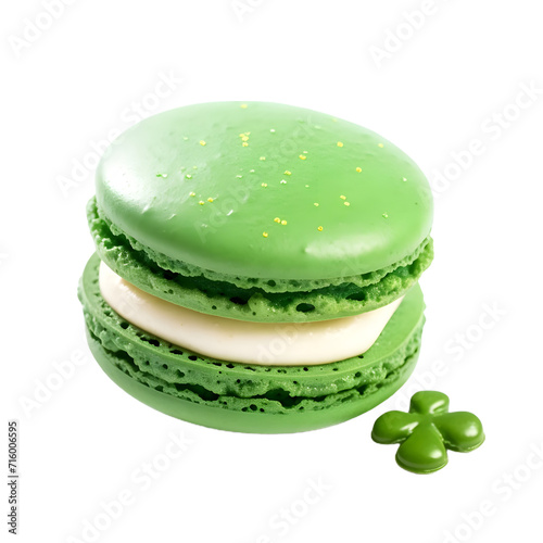 St. Patrick's Day-inspired macarons isolated on transparent background