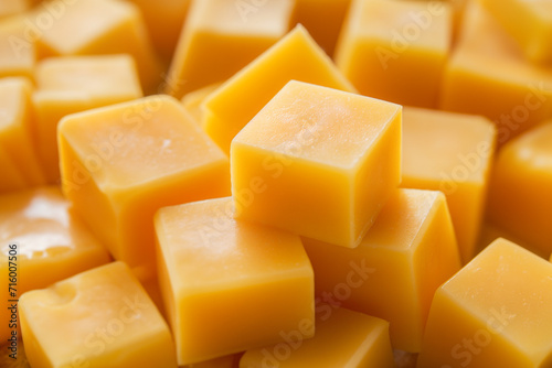 lots of diced cheddar cheese lying on top of each other, for background