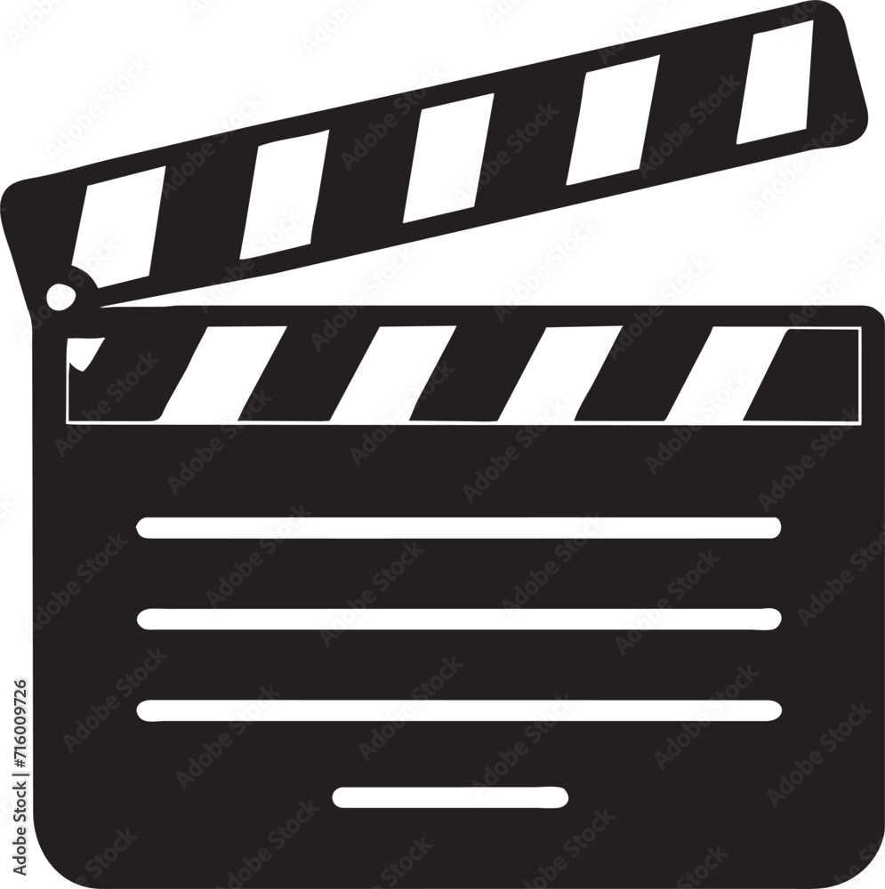 clapperboard, icon, illustration, vector, isolated