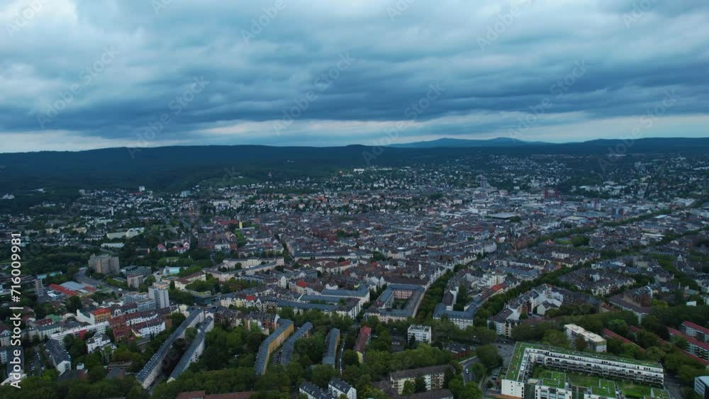 Aerial view around the city Wiesbaden in Germany on a sunny summer day Aerial view around the city Wiesbaden in Germany on a sunny summer day