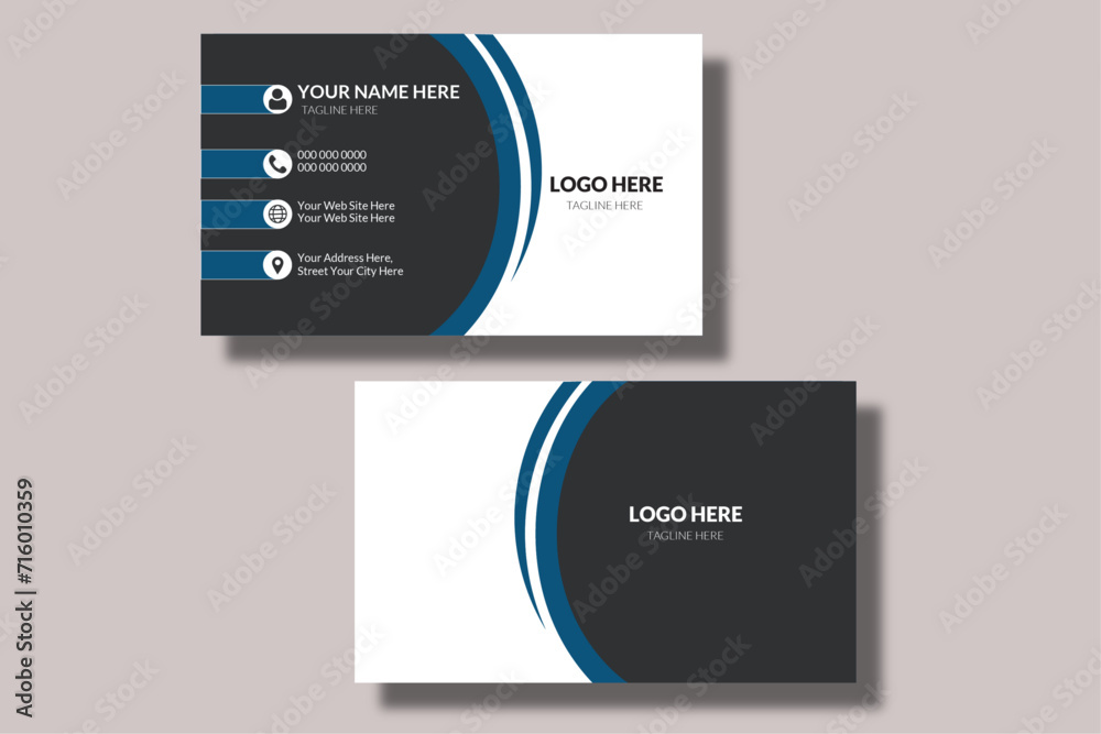 Modern Business Card - Creative and Clean Business Card Template.Clean  business card Vector illustration
 
Double-sided creative business card vector design template.
