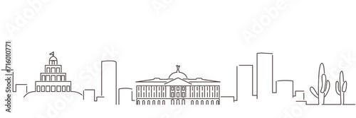Phoenix Dark Line Simple Minimalist Skyline With White Background