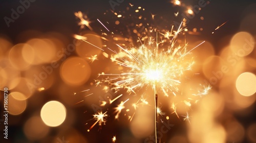 lit sparks with bokeh background in high resolution