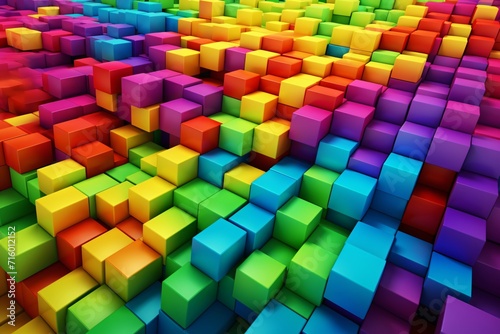 Colorful 3D Blocks Generative AI