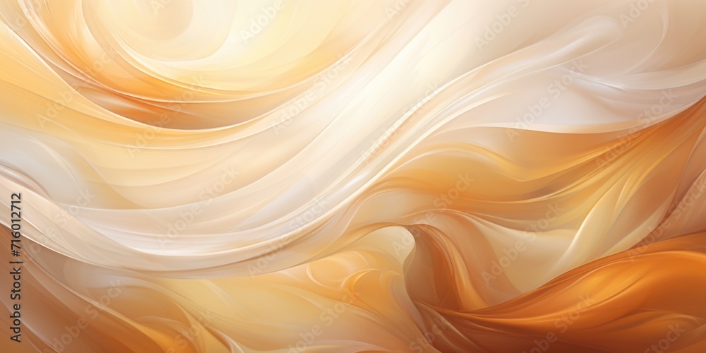 an abstract background with wavy lines and white splatters, in the style of light beige and light amber, subtle tonal shifts, free-flowing lines, light white and light gold