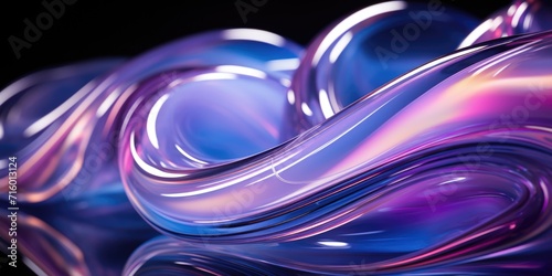 a close up of a blue abstract structure of light and, in the style of purple and blue, rollerwave, contact printing, striped arrangements photo