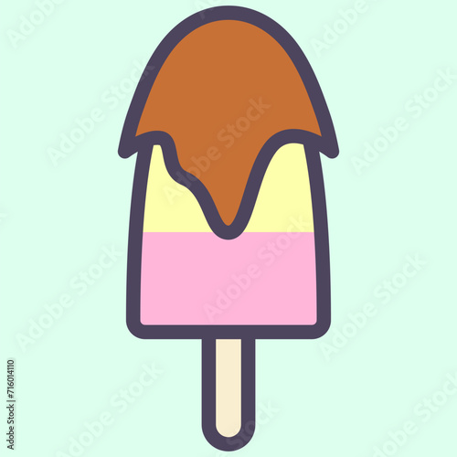vector of ice cream with chocolate cute