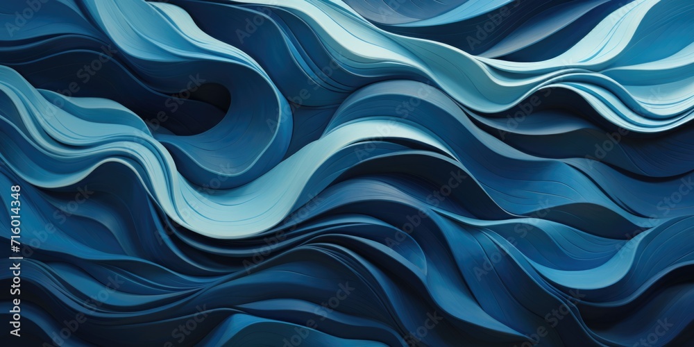 blue abstract with blue waves on it, in the style of carved surfaces, layered fibers, large-scale murals, wood engraving, layered lines, precisionist art, tactile blue abstract with blue waves on it, in the style of carved surfaces, layered fibers, large-scale murals, wood engraving, layered lines, precisionist art, tactile