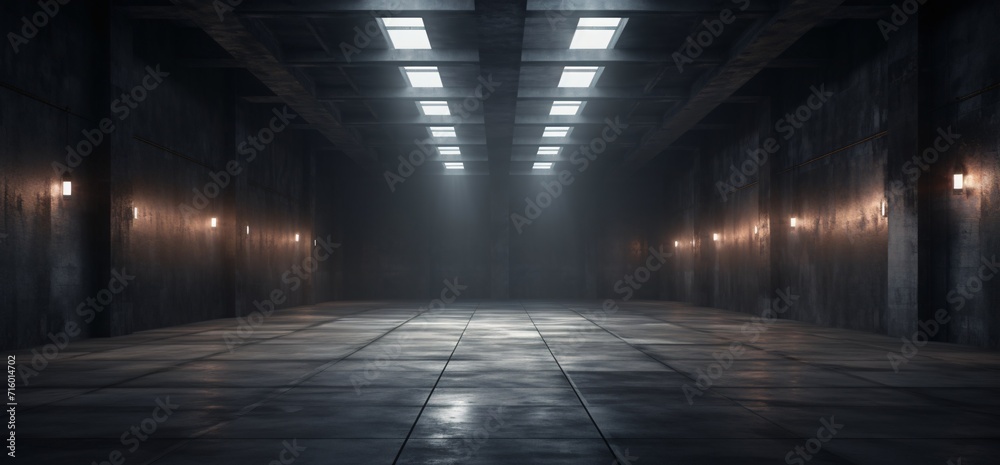 Abandoned Warehouse with High Ceilings and Large Windows Generative AI