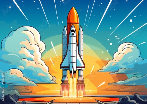 A rocket launching into the sky Generative AI