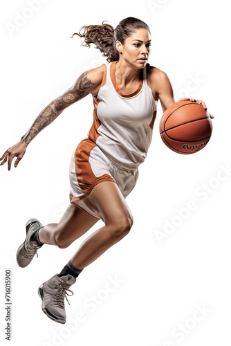 Female Basketball Pro on Court, AI Generated