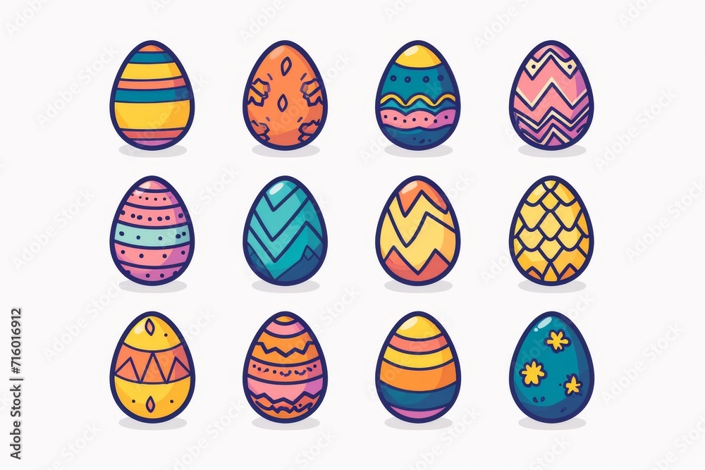 Vibrant eggs burst to life in a whimsical drawing, showcasing the beauty and diversity of art Vibrant eggs burst to life in a whimsical drawing, showcasing the beauty and diversity of art