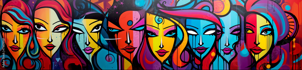 Graffiti Colorful Women - Cubism Graffiti Colorful Women - Cubism