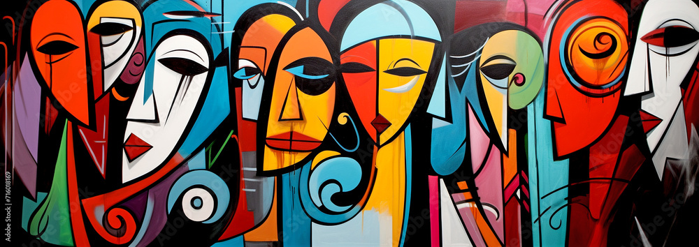 Graffiti Colorful Women - Cubism Graffiti Colorful Women - Cubism