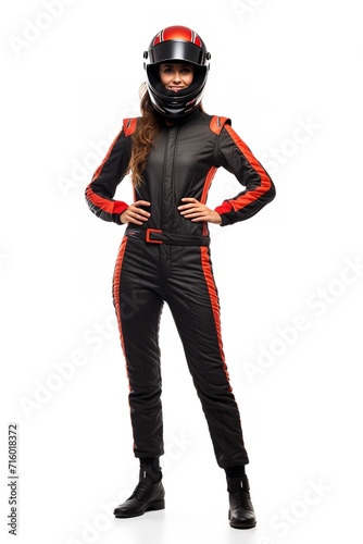 Obraz na płótnie Female Race Driver, High-Speed Thrill, AI Generated w salonie