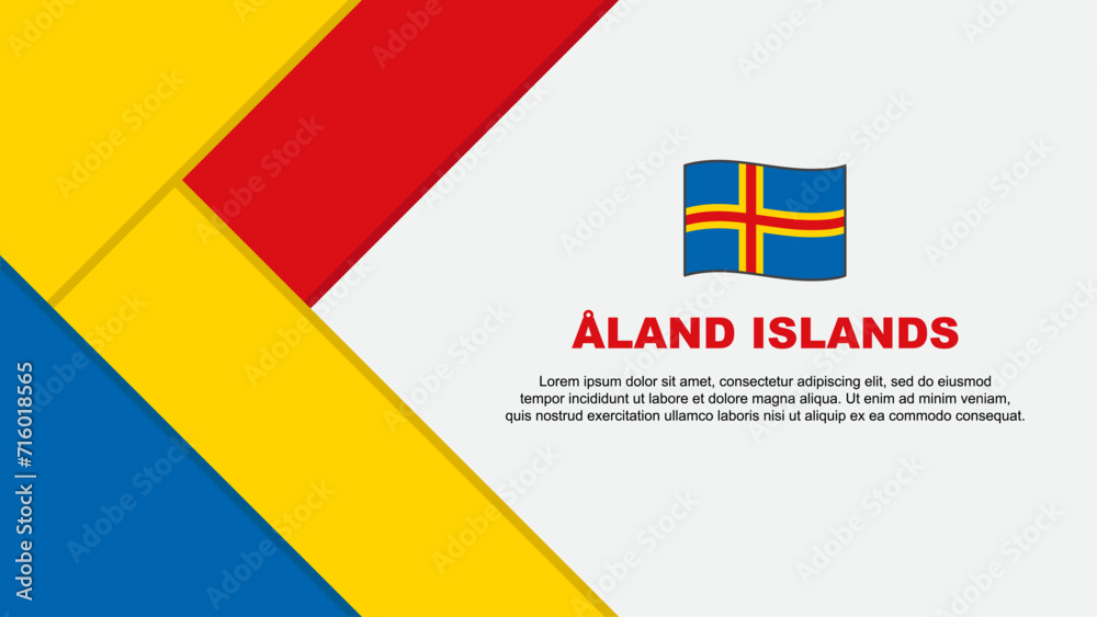 Aland Islands Flag Abstract Background Design Template. Aland Islands Independence Day Banner Cartoon Vector Illustration. Aland Islands Illustration
