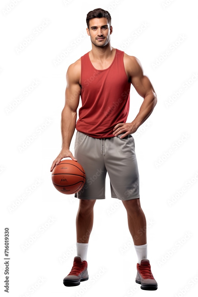 Dynamic Male Basketball Player in Action, AI Generated