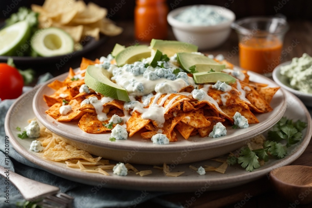 Buffalo Chicken Chilaquiles