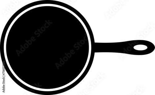 Simple Frying Pan Symbol Icon. Vector Image.