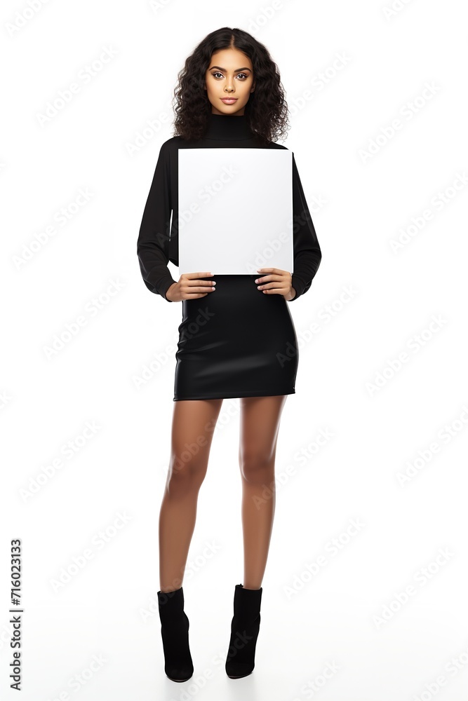 Female Caucasian Model, Blank Sign Display, AI Generated Female Caucasian Model, Blank Sign Display, AI Generated