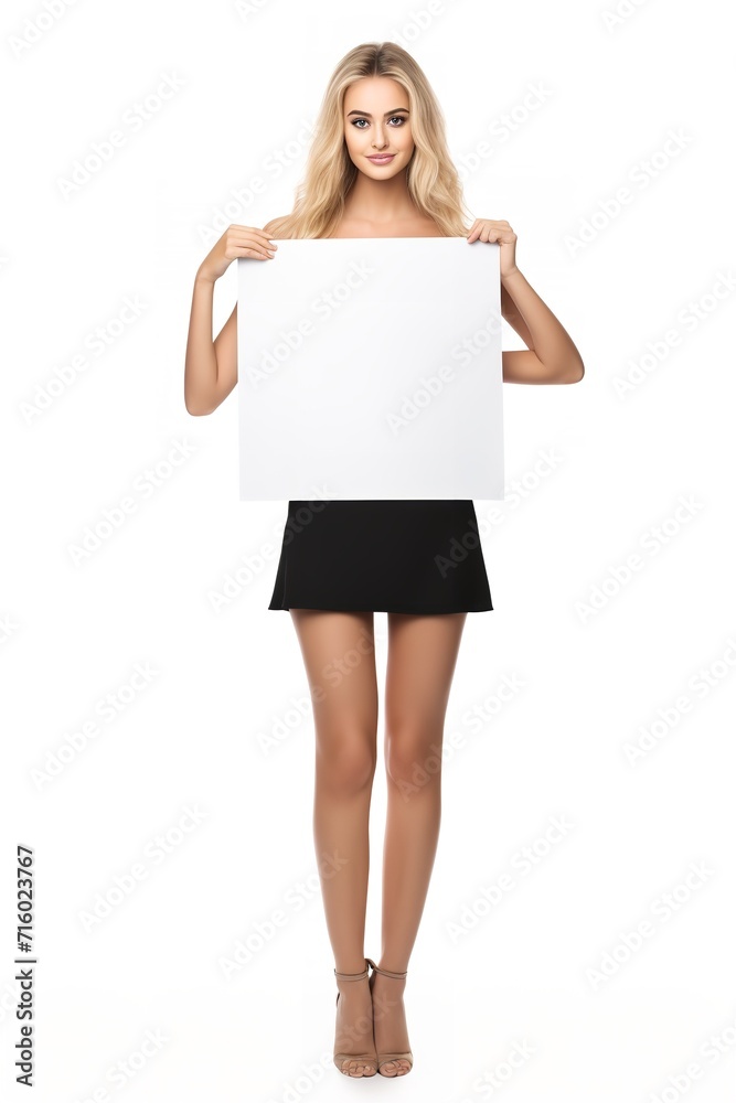 Female Caucasian Model, Blank Sign Display, AI Generated Female Caucasian Model, Blank Sign Display, AI Generated