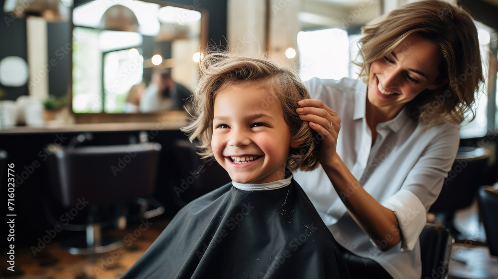 happy smiling child sitting in a chair at the hairdresser, haircut, hairstyle, style, girl, boy, kid, toddler, fashion, beauty salon, barbershop, hair, portrait, face, emotional happy smiling child sitting in a chair at the hairdresser, haircut, hairstyle, style, girl, boy, kid, toddler, fashion, beauty salon, barbershop, hair, portrait, face, emotional