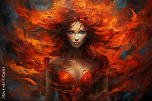 Fiery-tempered sorceress - Generative AI
