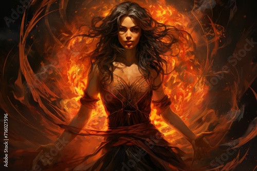 Fiery-tempered sorceress - Generative AI