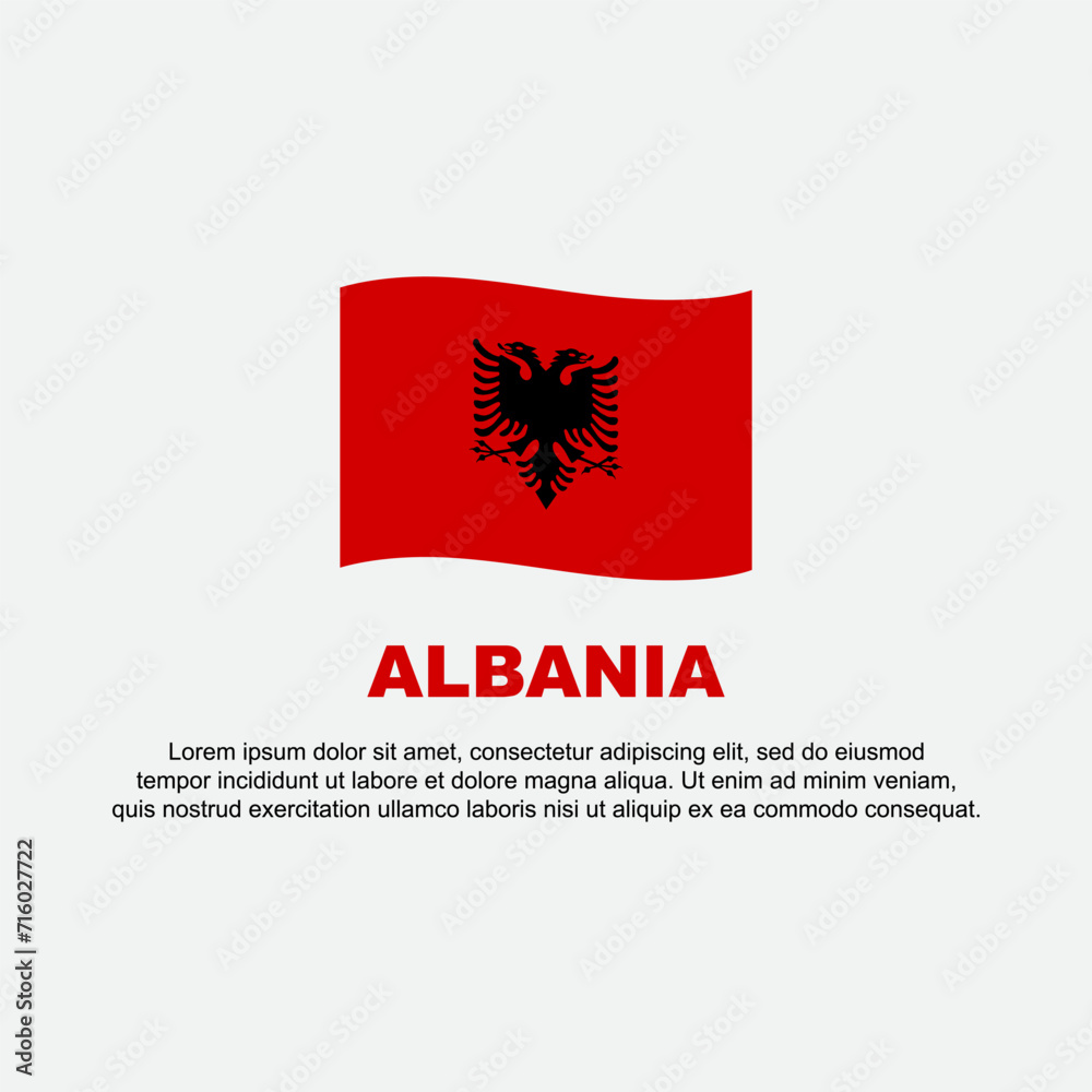 Albania Flag Background Design Template. Albania Independence Day Banner Social Media Post. Albania Background