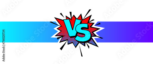 Cartoon comic background. Vs, fight versus. Comics book colorful competition poster with halftone elements. Retro Pop Art style. Vector illustration