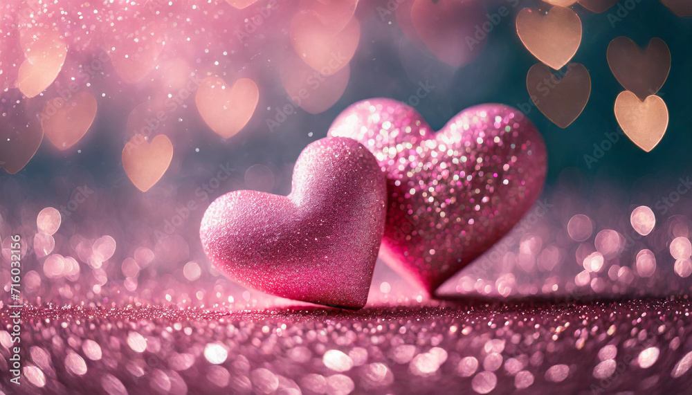 pink hearts on a sparkling abstract background symbolize love and romance, creating a captivating visual for Valentine's Day concepts pink hearts on a sparkling abstract background symbolize love and romance, creating a captivating visual for Valentine's Day concepts