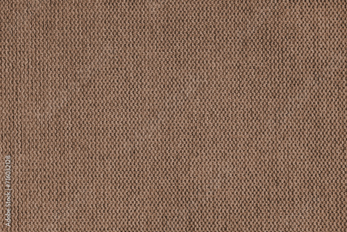 Textile background, brown coarse fabric texture, cloth structure close up, jacquard woven upholstery, furniture textile material, wallpaper, backdrop..